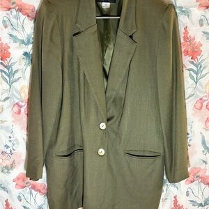Vintage Olive Green Blazer with Button Details